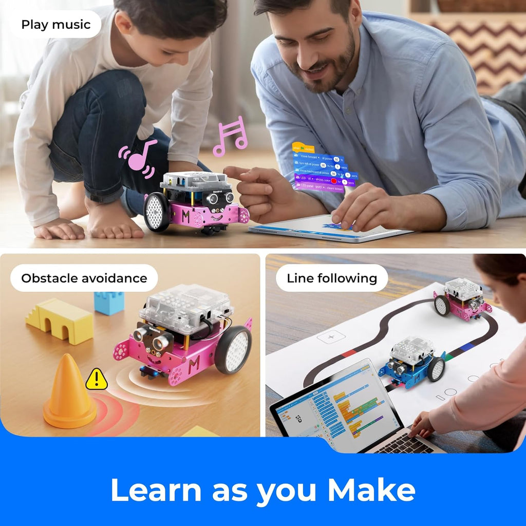 Mbot Robot Kit, STEM Projects for Kids Ages 8-12 Learn to Code with Scratch Arduino, Robot Kit for Kids, STEM Toys for Kids,Computer Programming for Beginners Gift for Boys and Girls 8 Pink