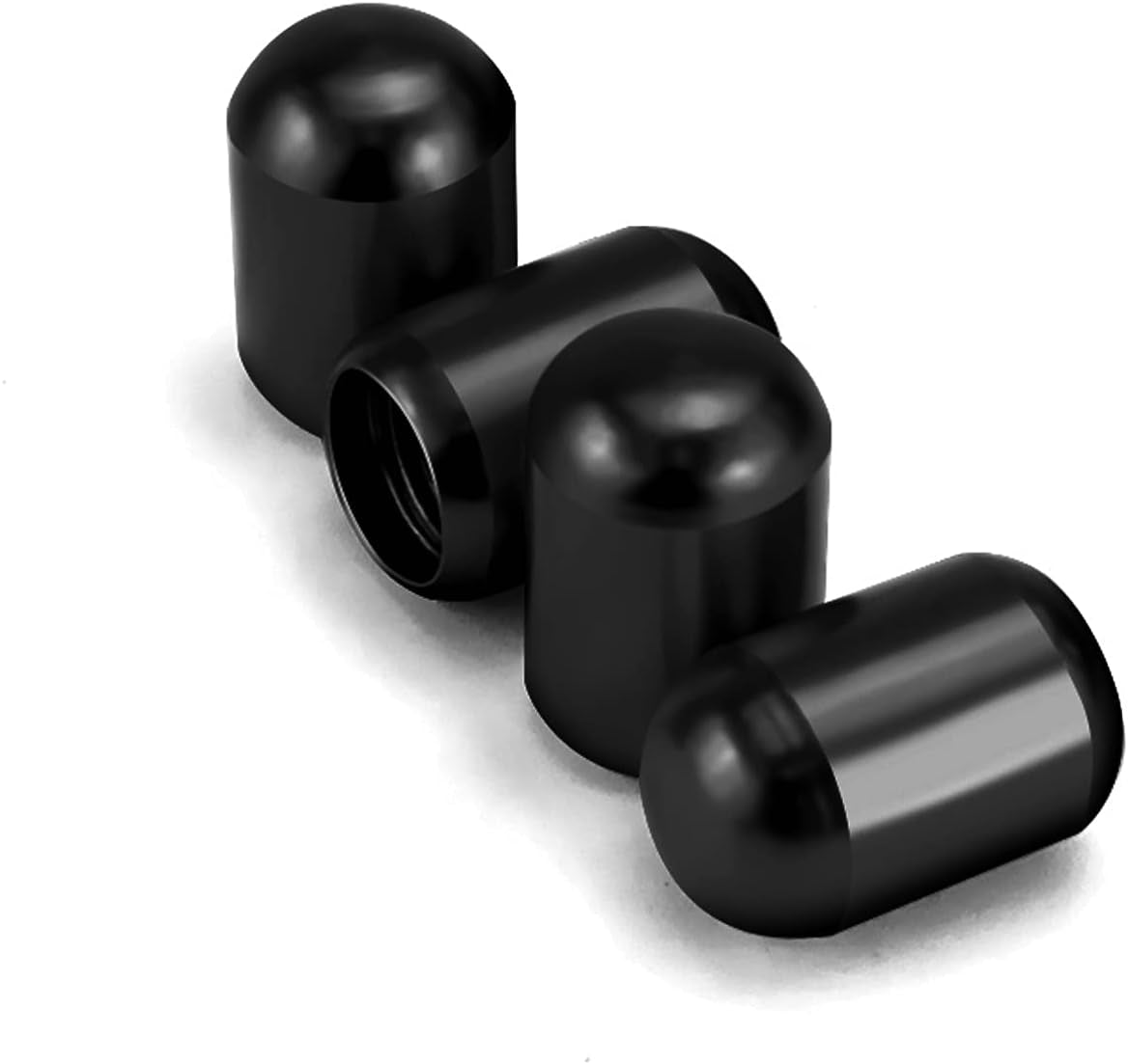 4PCS Car Tire Valve Stem Caps, Air Caps Cover, Universal for Cars, Suvs, Bike, Trucks and Motorcycles, Car Wheel & Tire Exterior Accessories-Black