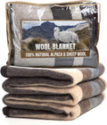 100% Natural Alpaca and Merino Wool Blanket, Andean Collection, Twin Size Blanket - Thick, Soft and Warm, Rustic Woven Blanket, Made in Peru